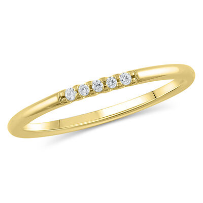 Brilliant-Cut .05ctw. 5 Stone Stackable Ring in 10k Yellow Gold